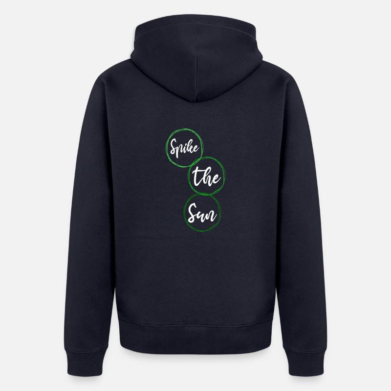 Techniques de beach-volley présentes - Veste à capuche bio Premium Unisexe - bleu marine