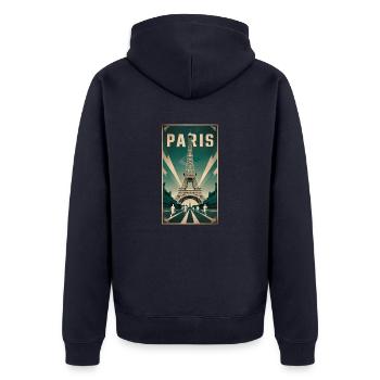 Paris | France | Sports Competition | 2024 | - Unisex Premium Organic Zip Hoodie - navy - Back - Nico (187cm)