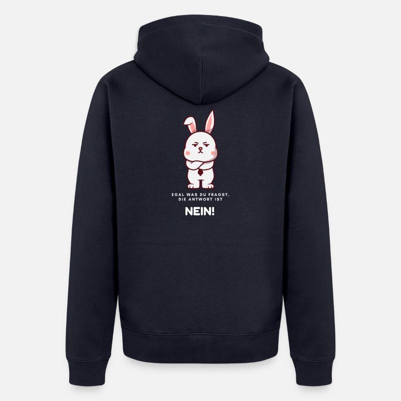 Le lapin dit non ! - Veste à capuche bio Premium Unisexe - bleu marine