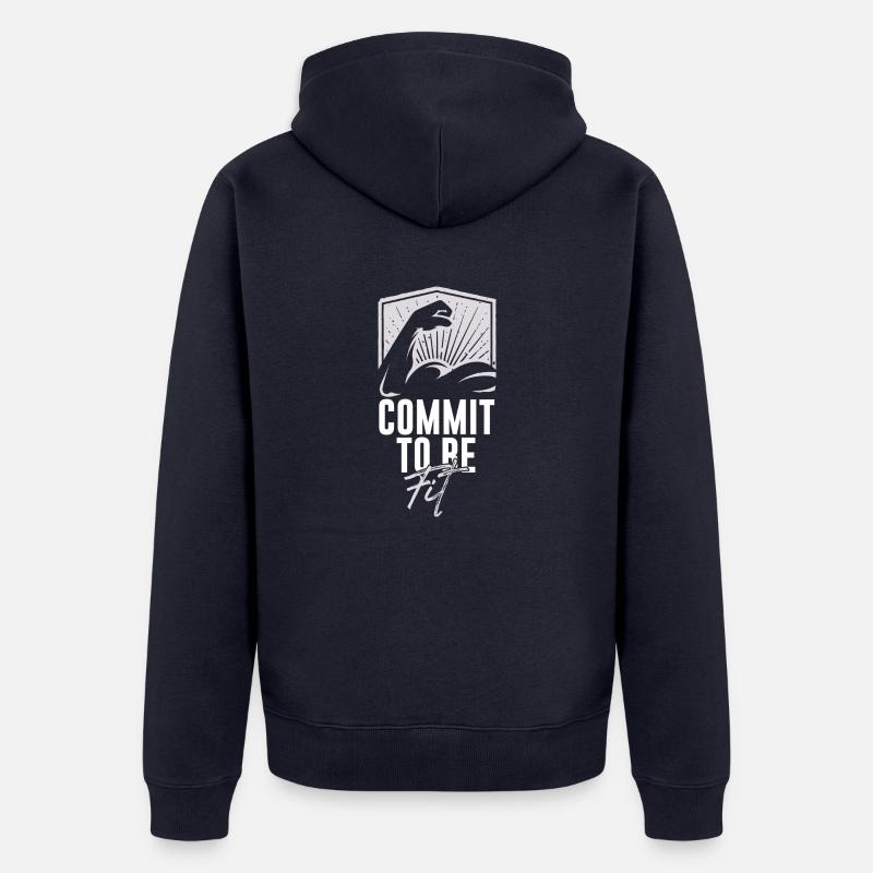 commit to be fit - Unisex Premium Organic Zip Hoodie - navy