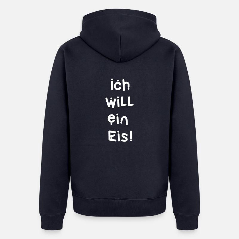 Ich will ein Eis! - Unisex Premium Bio Zip Hoodie - Navy