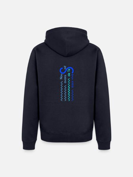 Eaux vives Version 2 - Veste à capuche bio Premium Unisexe - bleu marine