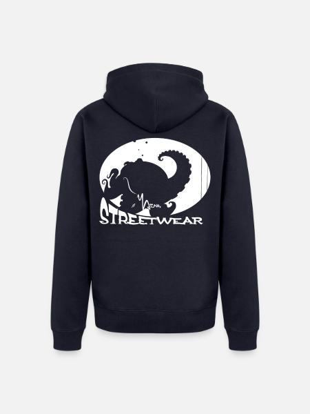 Yasno Streetwear-High-Five-Octopus - Unisex Premium Bio Zip Hoodie - Navy