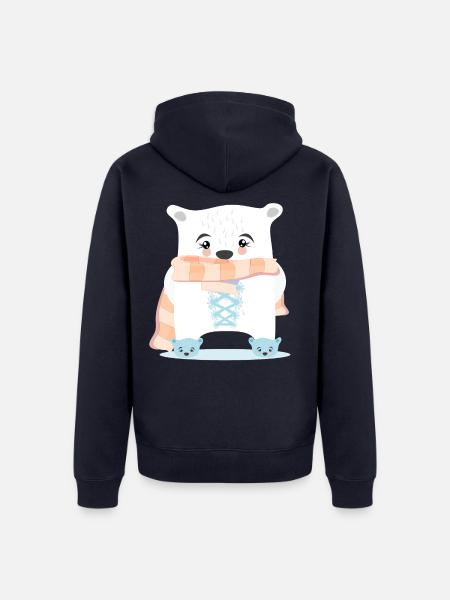 Dirndl Eisbären - Unisex Premium Bio Zip Hoodie - Navy