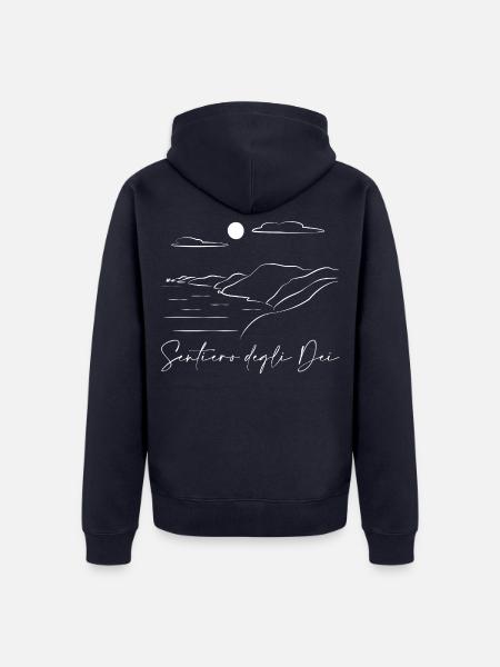 Pfad der Götter Lineart - Unisex Premium Bio Zip Hoodie - Navy