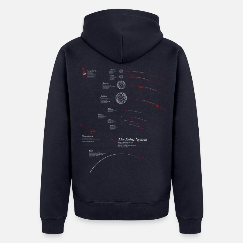 Infographie sur le système solaire - Veste à capuche bio Premium Unisexe - bleu marine