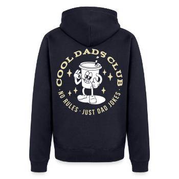 Cadeau des pères du Club des Pères Cool Dads - Veste à capuche bio Premium Unisexe - bleu marine - Dos - Nico (187cm)