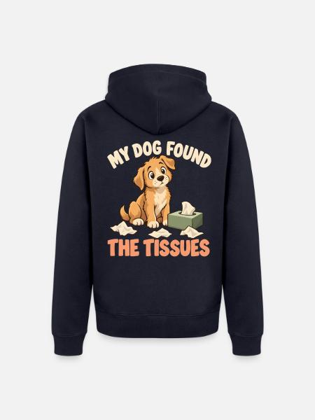 Der Hund fand die Taschentücher - Unisex Premium Bio Zip Hoodie - Navy