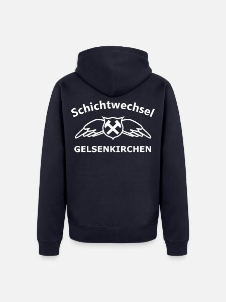 Schichtwechsel Gelsenkirchen Abzeichen Flügel - Unisex Premium Bio Zip Hoodie - Navy
