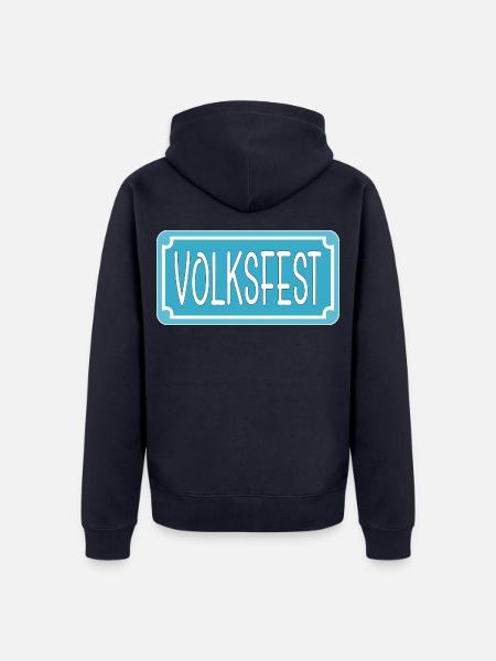 STRAßENSCHILD VOLKSFEST - Unisex Premium Bio Zip Hoodie - Navy