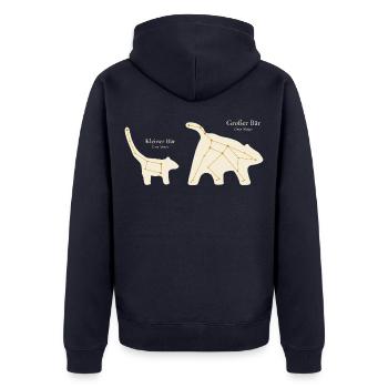 Großer Bär und kleiner Bär Sternbilder - Unisex Premium Bio Zip Hoodie - Navy - Hinten - Nico (187cm)