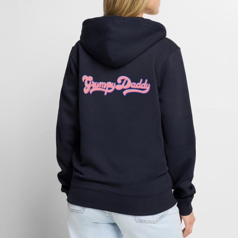 Script rétro de Grumpy Daddy - Couleur « Chewing-gum » Veste à capuche bio Premium Unisexe