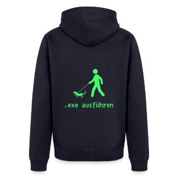 .exe ausführen ADMIN - Unisex Premium Bio Zip Hoodie - Navy - Hinten - Nico (187cm)