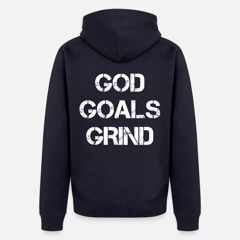 Dieu Objectifs Grind - Veste à capuche bio Premium Unisexe - bleu marine
