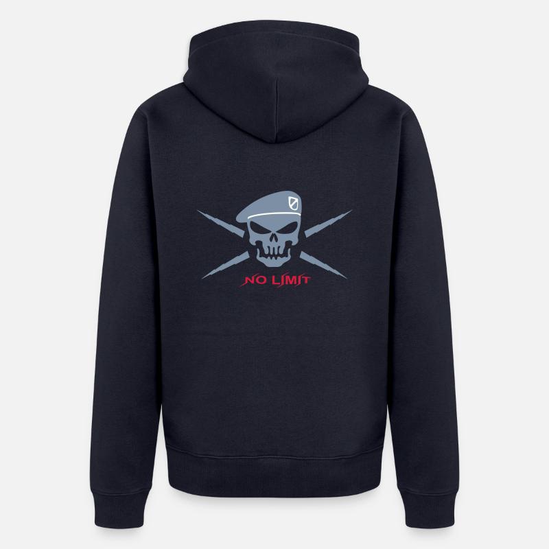 Tete de mort beret 2 - Veste à capuche bio Premium Unisexe - bleu marine