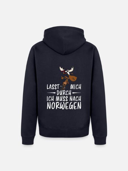 Norwegen - Lasst mich durch - Unisex Premium Bio Zip Hoodie - Navy