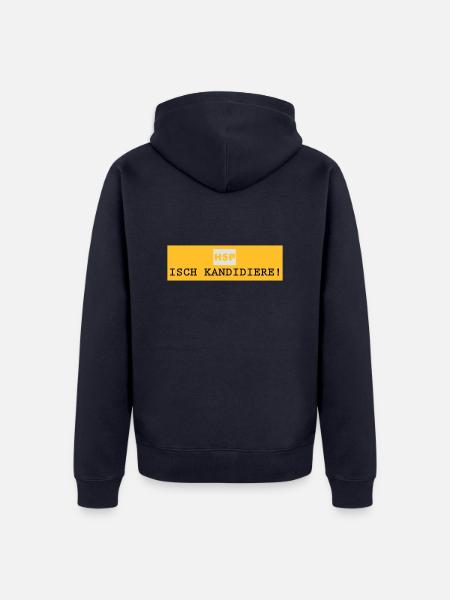 HSP_Isch kandidiere - Unisex Premium Bio Zip Hoodie - Navy