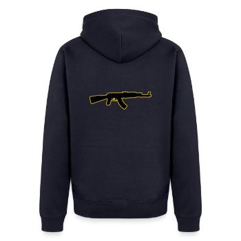kalashnikov - Unisex Premium Organic Zip Hoodie - navy - Back - Nico (187cm)