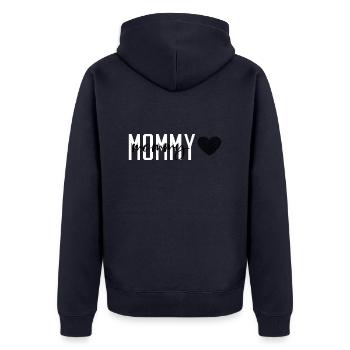 Mommy - Unisex Premium Bio Zip Hoodie - Navy - Hinten - Nico (187cm)