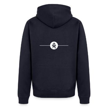 Grill Symbol Grilling - Unisex Premium Organic Zip Hoodie - navy - Back - Nico (187cm)