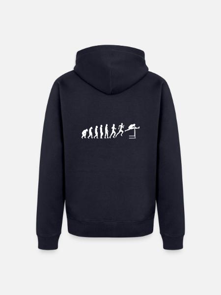Hurdles Athletics Hurdler Evolution - Unisex Premium Organic Zip Hoodie - navy