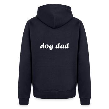 Dog Hund - Unisex Premium Bio Zip Hoodie - Navy - Hinten - Nico (187cm)