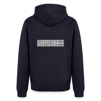 Swedish tactical - Unisex Premium Organic Zip Hoodie - navy - Back - Nico (187cm)