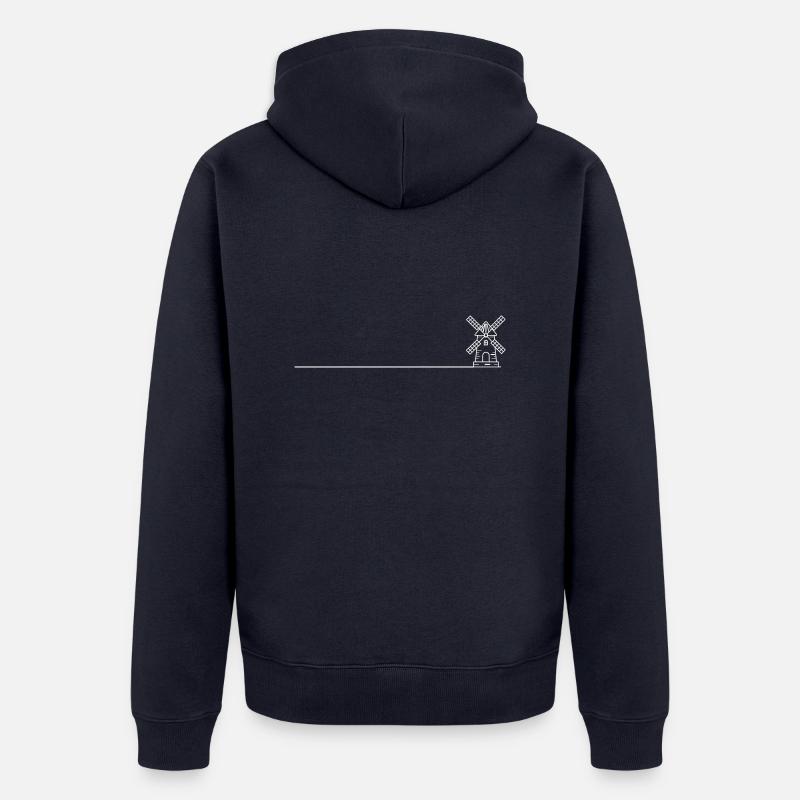 Icône de moulin à vent - Veste à capuche bio Premium Unisexe - bleu marine