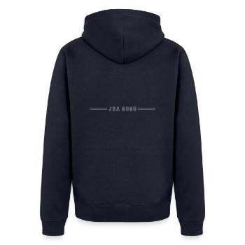 Jga 2025 Junggesellenabschied Outline - Unisex Premium Bio Zip Hoodie - Navy - Hinten - Nico (187cm)