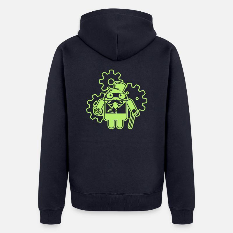 steampunkandroid_mono_light - Veste à capuche bio Premium Unisexe - bleu marine