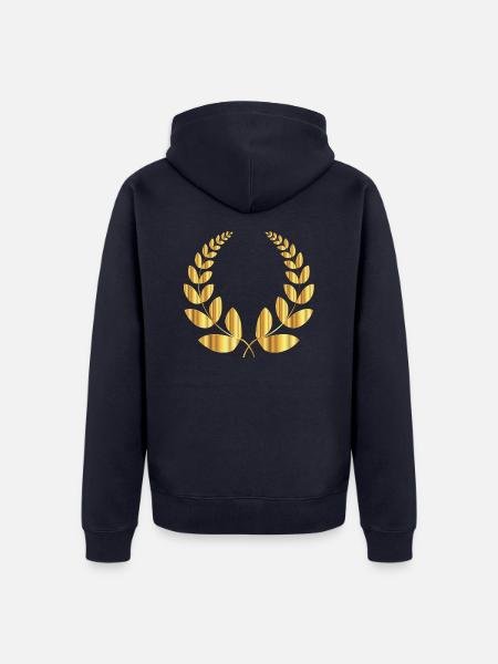 Lorbeerkranz Gold - Unisex Premium Bio Zip Hoodie - Navy