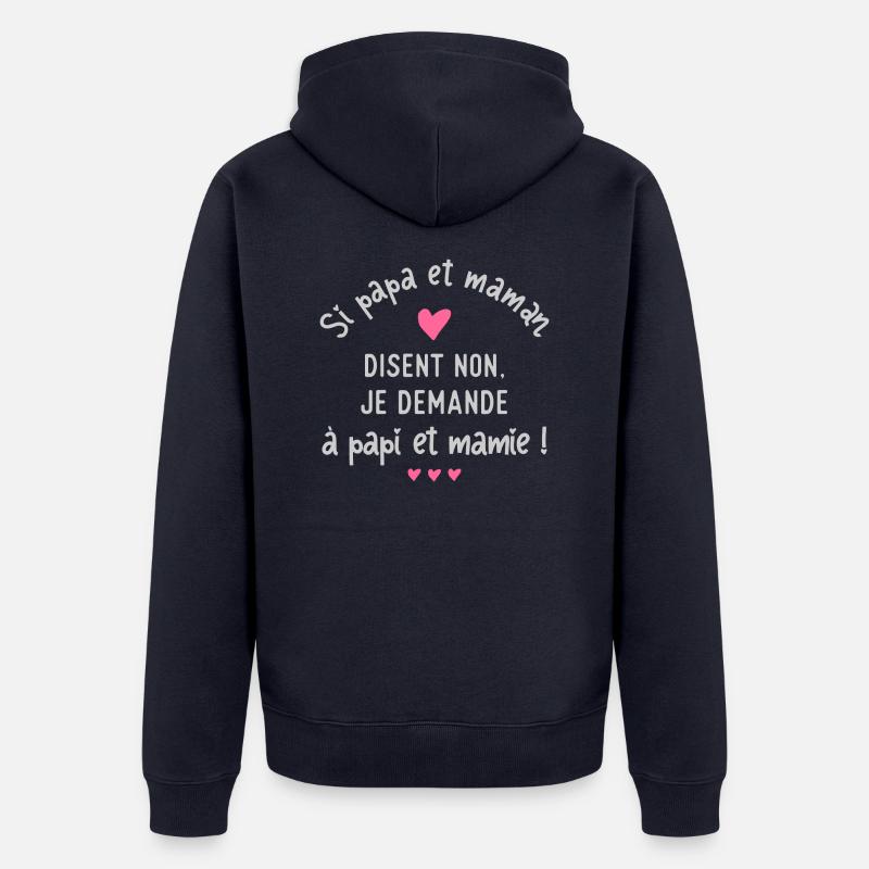 Je demande à papi - Veste à capuche bio Premium Unisexe - bleu marine