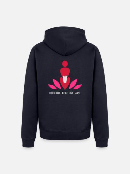 One Billion Rising - Logo - Unisex Premium Bio Zip Hoodie - Navy