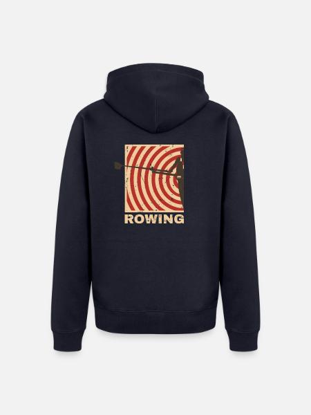 Rowing - Unisex Premium Organic Zip Hoodie - navy