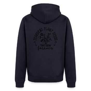 Les enseignants plantent des graines qui poussent pour toujours Inspiration - Veste à capuche bio Premium Unisexe - bleu marine - Dos - Nico (187cm)