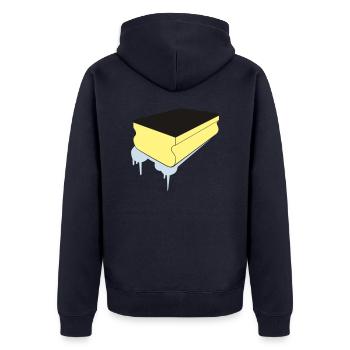 clean_schwamm - Unisex Premium Bio Zip Hoodie - Navy - Hinten - Nico (187cm)