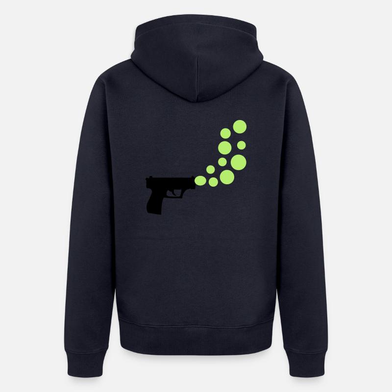 bubble gun - Unisex Premium Bio Zip Hoodie - Navy