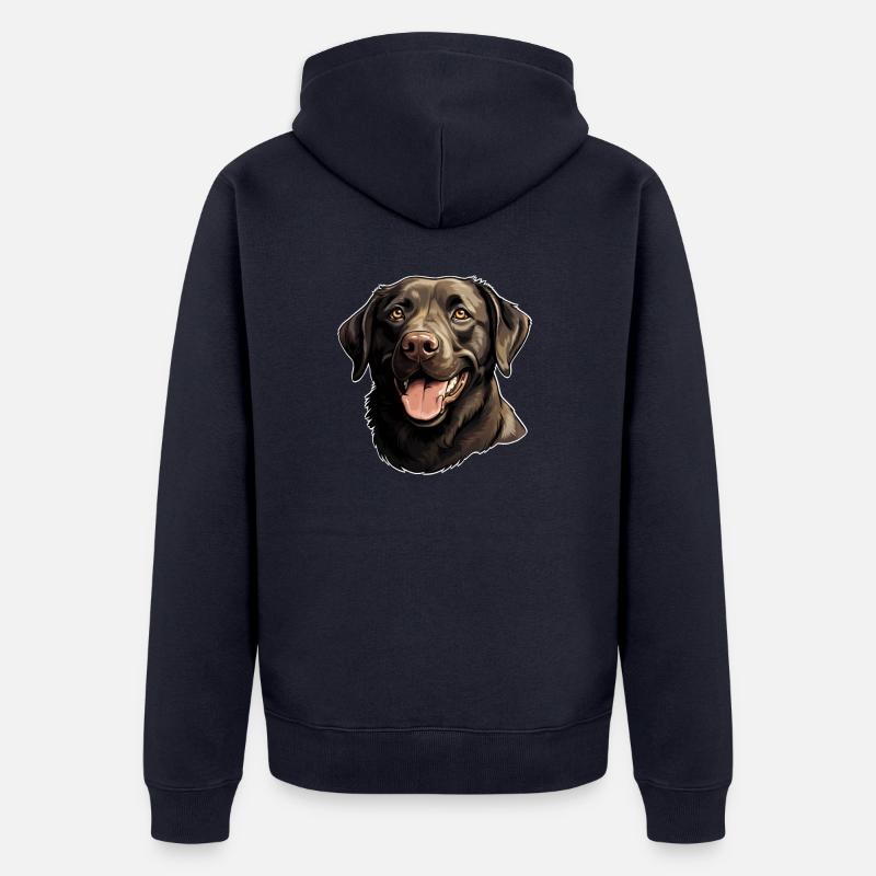 Labrador Retriever - Veste à capuche bio Premium Unisexe - bleu marine