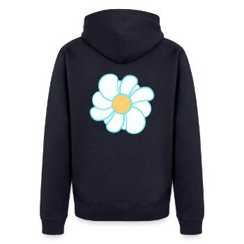 Marguerites blanches Fleurs Printemps Été Fleurs - Veste à capuche bio Premium Unisexe - bleu marine - Dos - Nico (187cm)