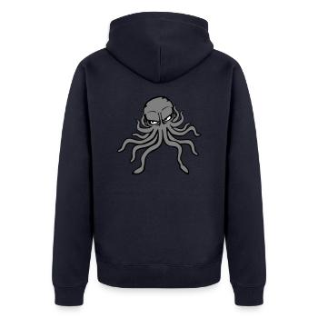 Pieuvre, pieuvre, pieuvre, céphalopode, mauvais œil - Veste à capuche bio Premium Unisexe - bleu marine - Dos - Nico (187cm)