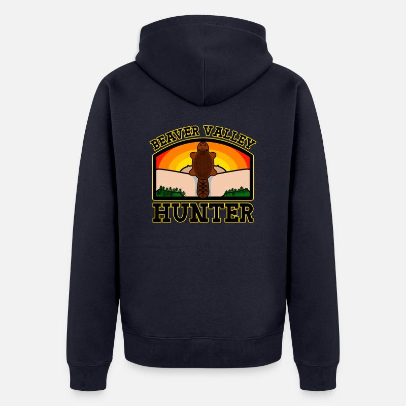 Beaver Valley Hunter Beaver Valley Hunter Hommes - Veste à capuche bio Premium Unisexe - bleu marine