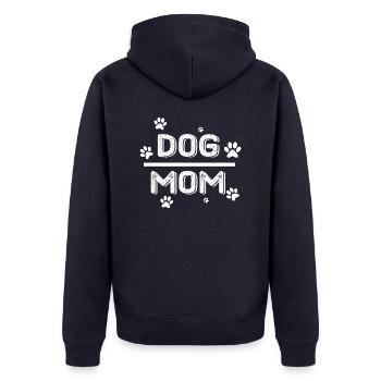 Hund Dog - Unisex Premium Bio Zip Hoodie - Navy - Hinten - Nico (187cm)