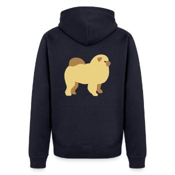 Chow-Chow - Unisex Premium Bio Zip Hoodie - Navy - Hinten - Nico (187cm)