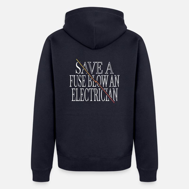 Lineman Computer Electrical Engineering Profession - Unisex Premium Organic Zip Hoodie - navy