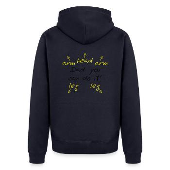 You can do it Dad - Unisex Premium Bio Zip Hoodie - Navy - Hinten - Nico (187cm)