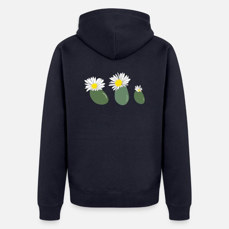 Fleur de lithops2 - Veste à capuche bio Premium Unisexe - bleu marine