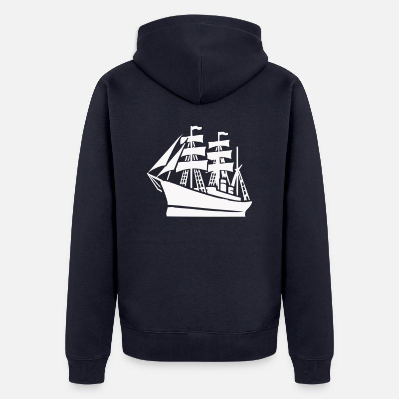 Expédition de bateaux - Veste à capuche bio Premium Unisexe - bleu marine