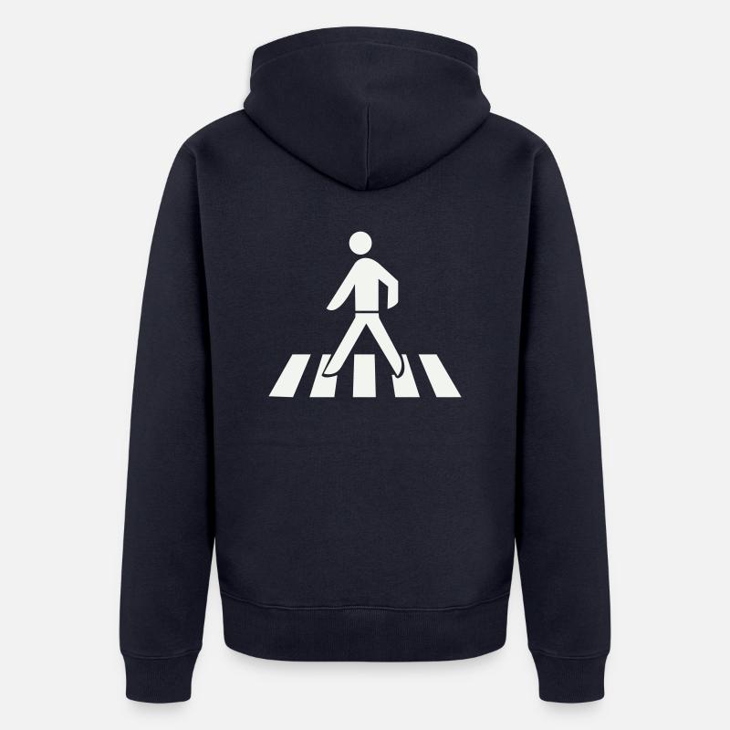 Franchissement du passage piéton - Veste à capuche bio Premium Unisexe - bleu marine