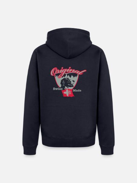 originalswiss - Unisex Premium Bio Zip Hoodie - Navy