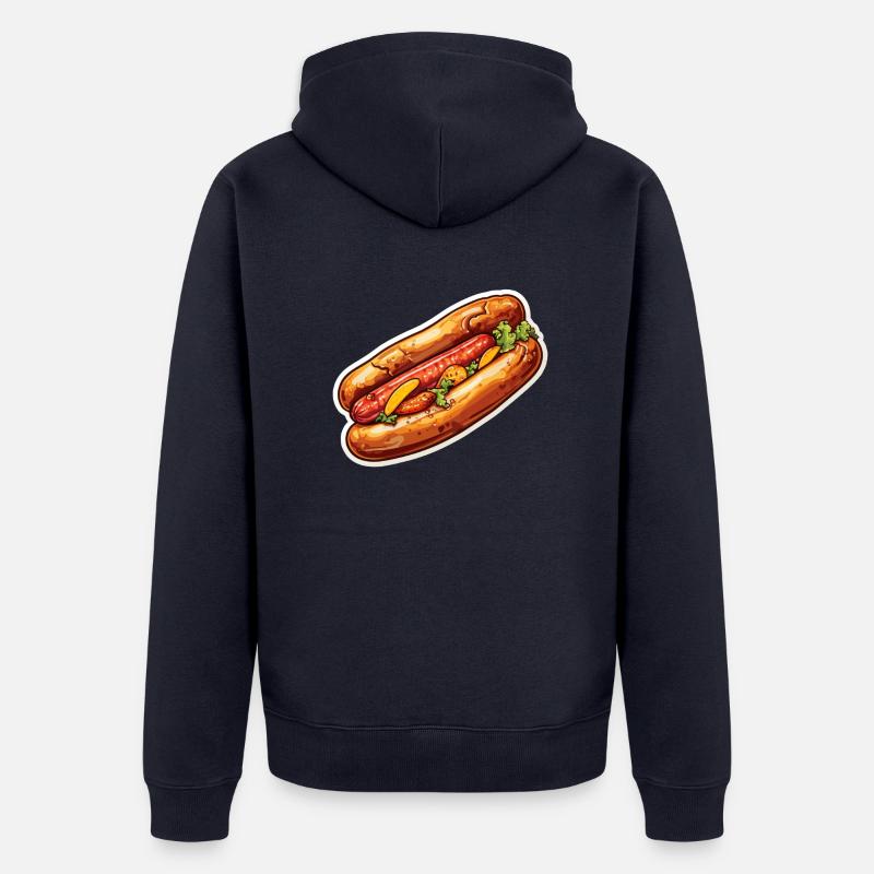 Bratwurst en chignon - Veste à capuche bio Premium Unisexe - bleu marine